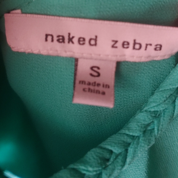 Naked Zebra Teal Open Back Tank Size Small - Picture 4 of 4